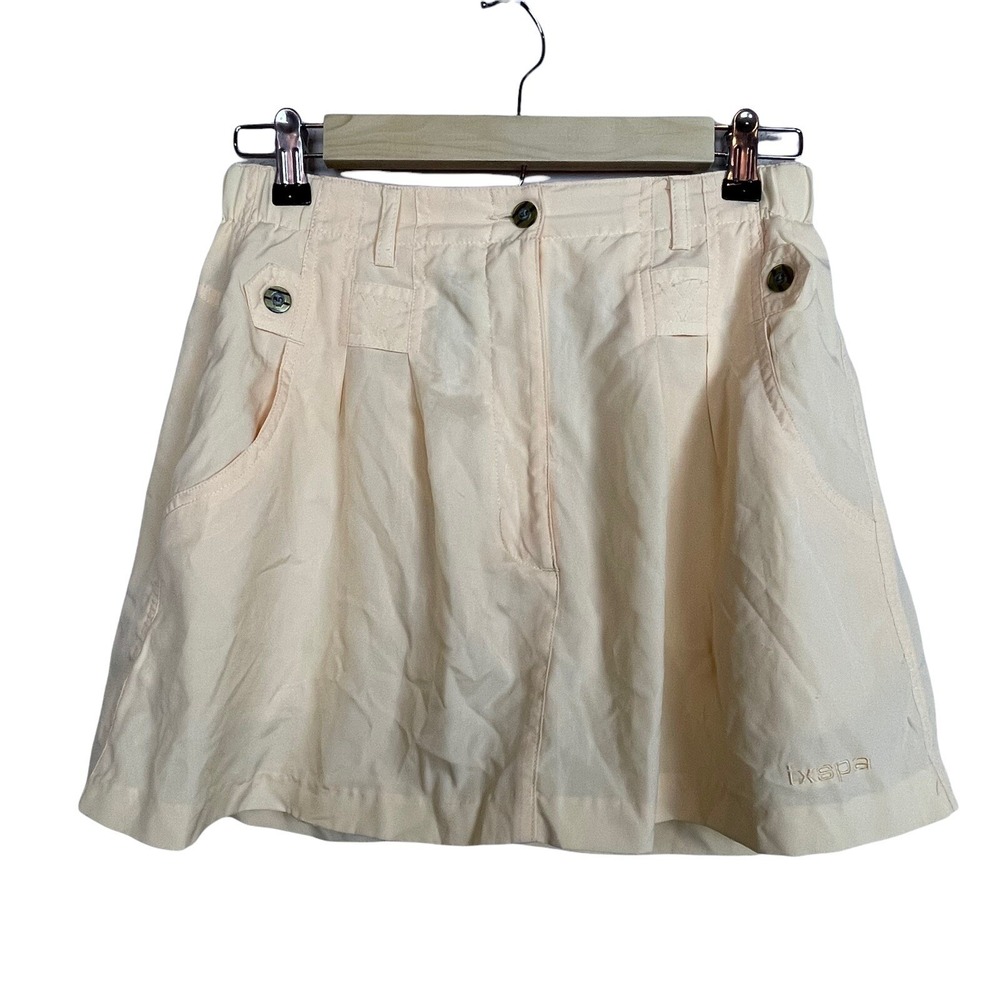 Vintage Ixspa Jamie Sadock Yellow Golf Skirt Size 8 A-Line Pockets